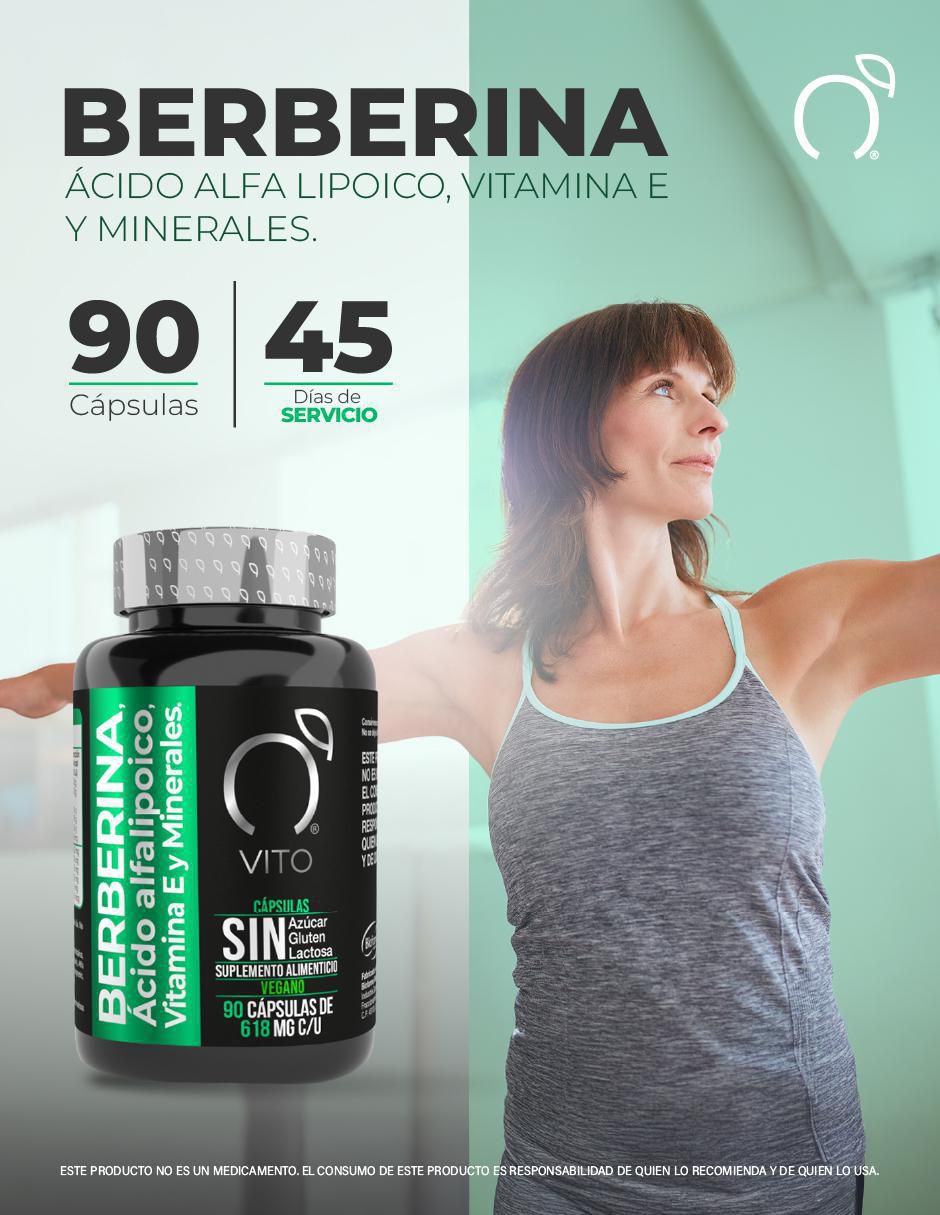 Berberina con ácido alfa lipoico y vitamina E de 90 cápsulas 4