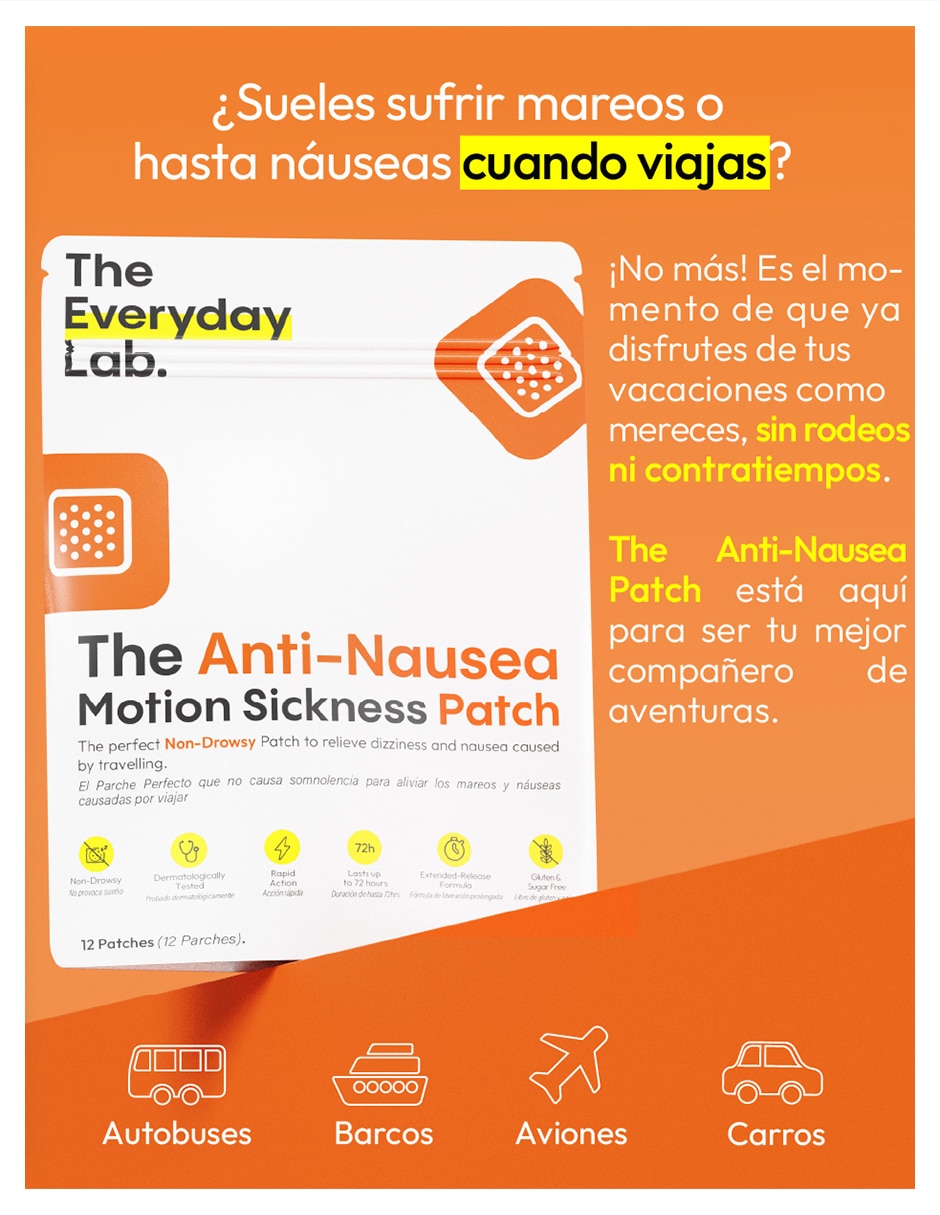 Anti- nausea motion sickness de 12 parches 3