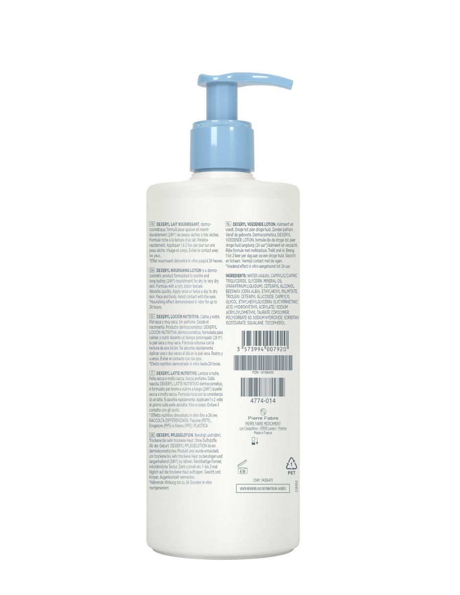 Loción corporal hidratante locion nutritiva piel muy seca dexeryl 500 ml 2