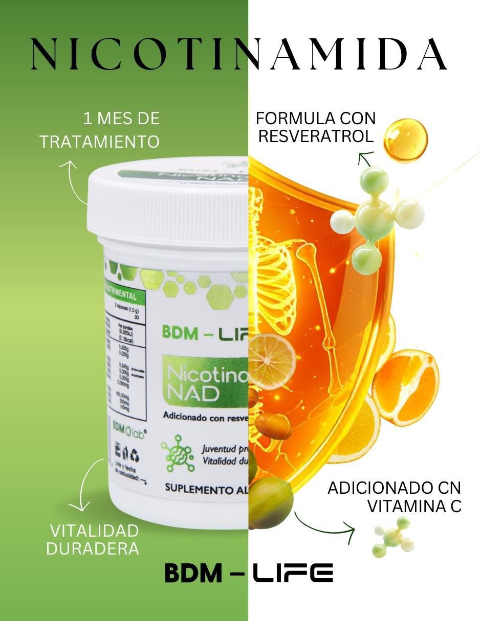 Nicotinamida NAD con resveratrol de 60 cápsulas 4