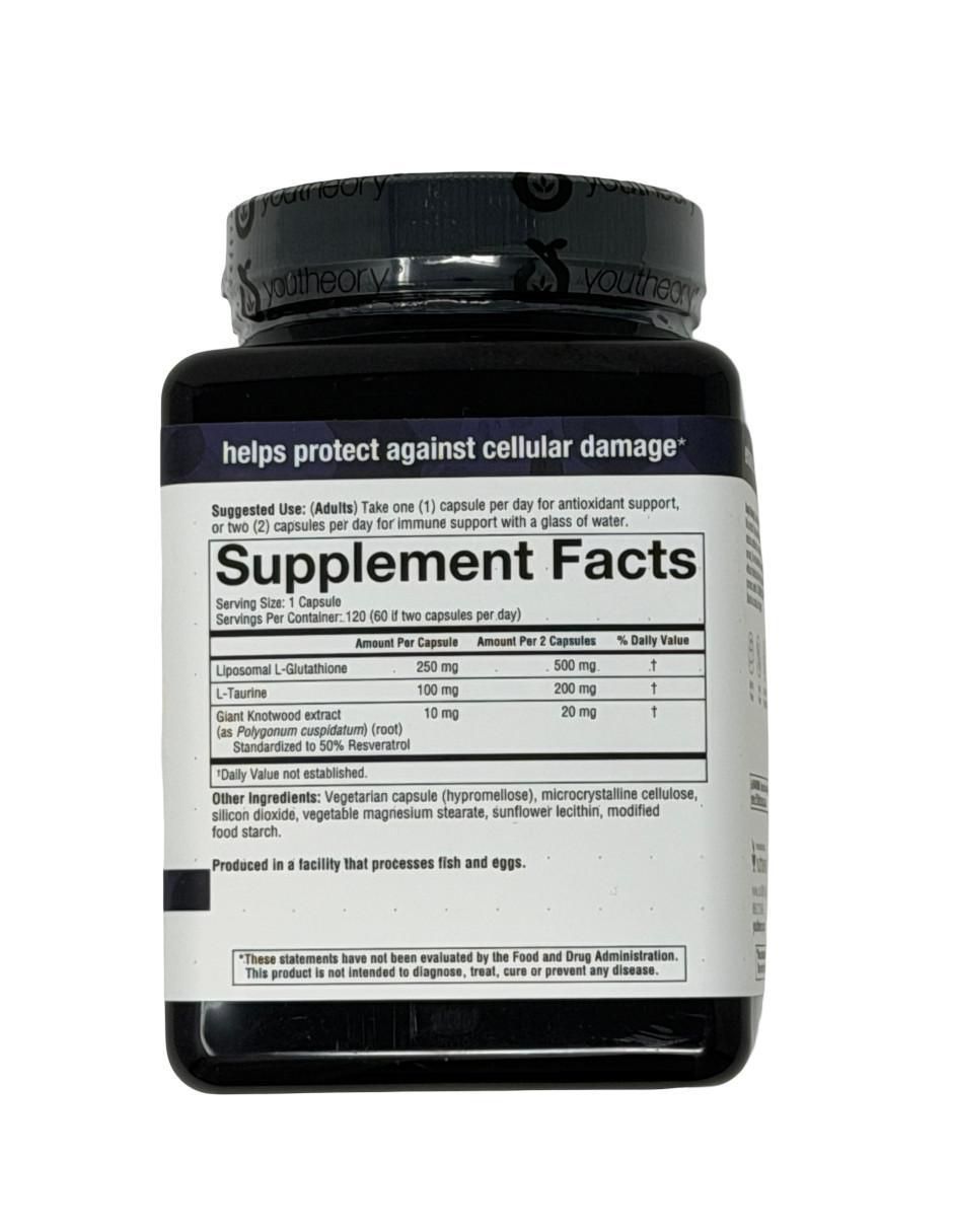 Liposomal glutatión+ con resveratrol de 120 cápsulas 2