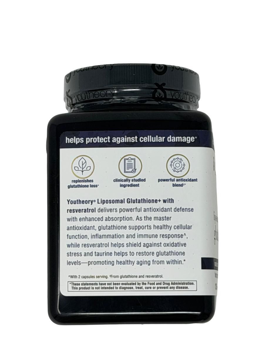 Liposomal glutatión+ con resveratrol de 120 cápsulas 3