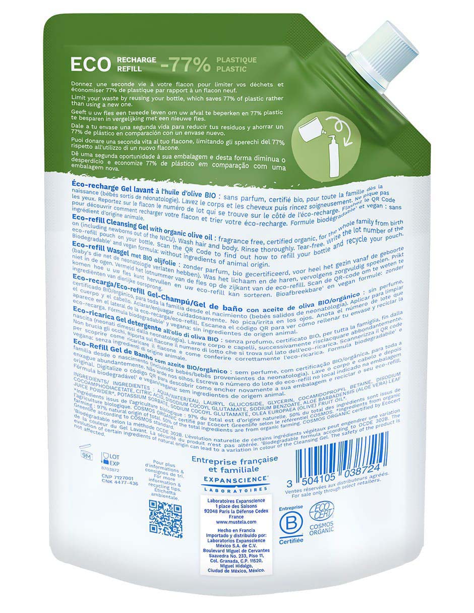 Gel corporal limpiador Gel de baño Eco Refill Bio 2