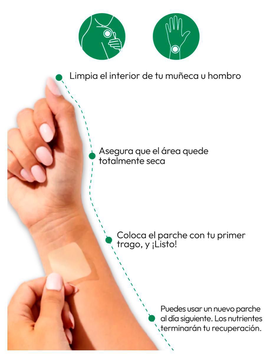 Parches antiresaca con multivitamínico y antioxidante de 18 parches 7