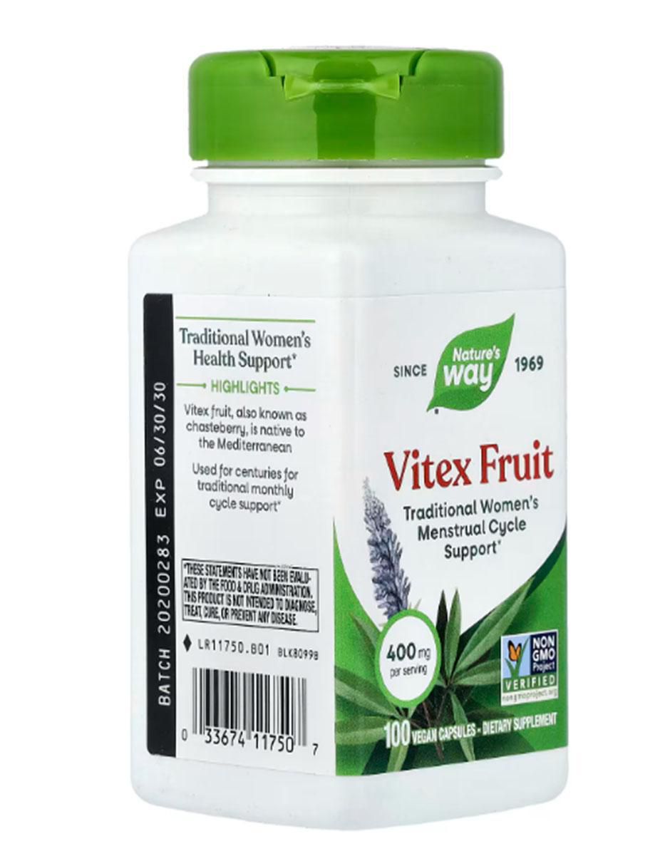 Fruto de vitex con vitaminas y minerales de 100 cápsulas 2