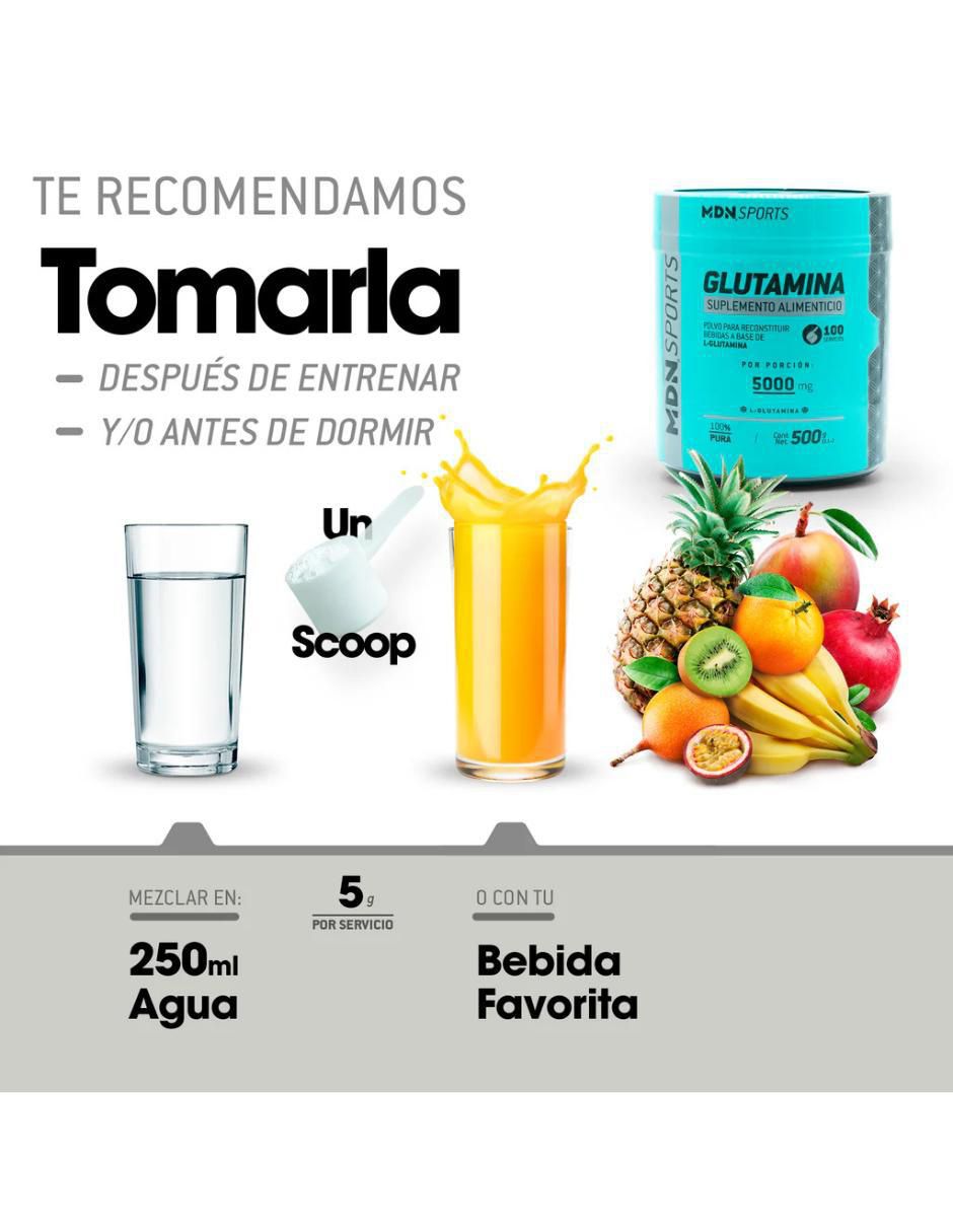 Glutamina sports con L-Glutamina sabor natural de 500 G 7