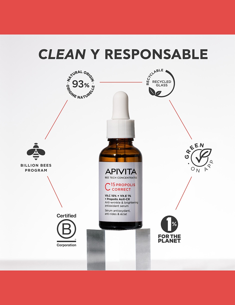 Sérum antioxidante facial Bee tech propolis correct de piel normal 2
