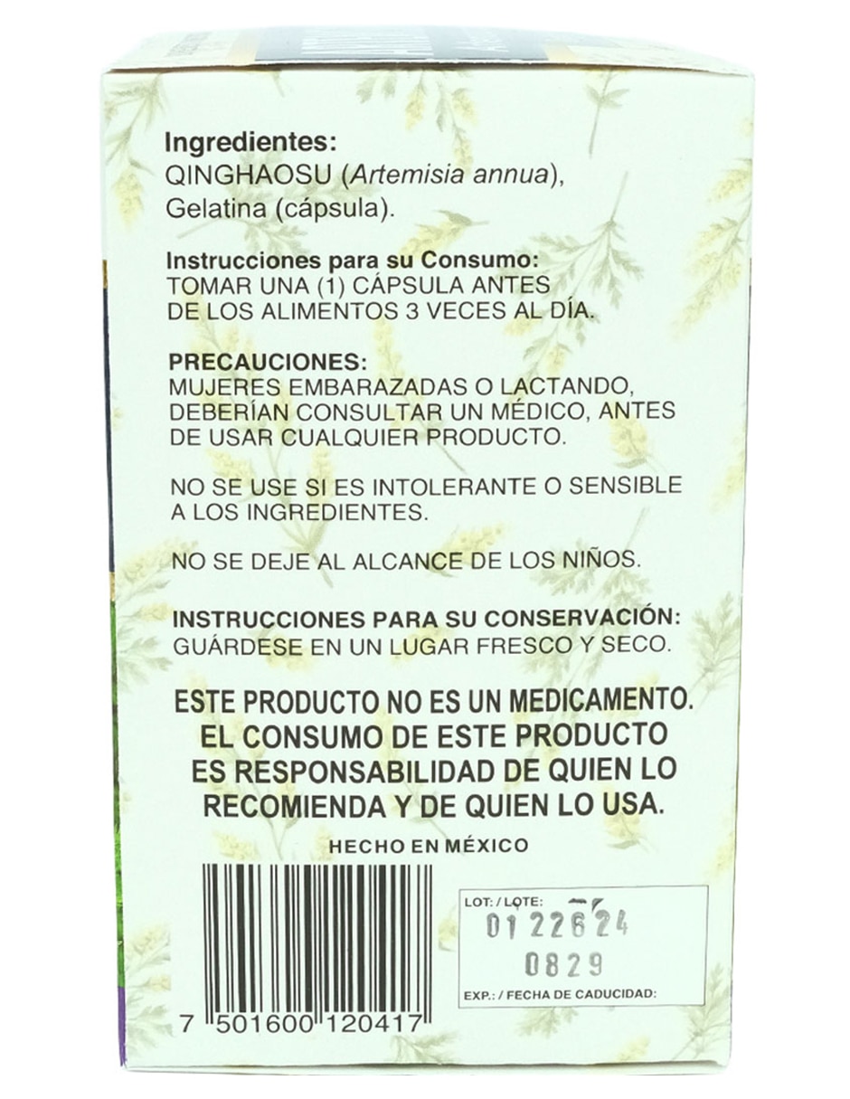 Suplemento alimenticio Artemisinina con quinghaosu (artemisia annua) de 120 cápsulas 2