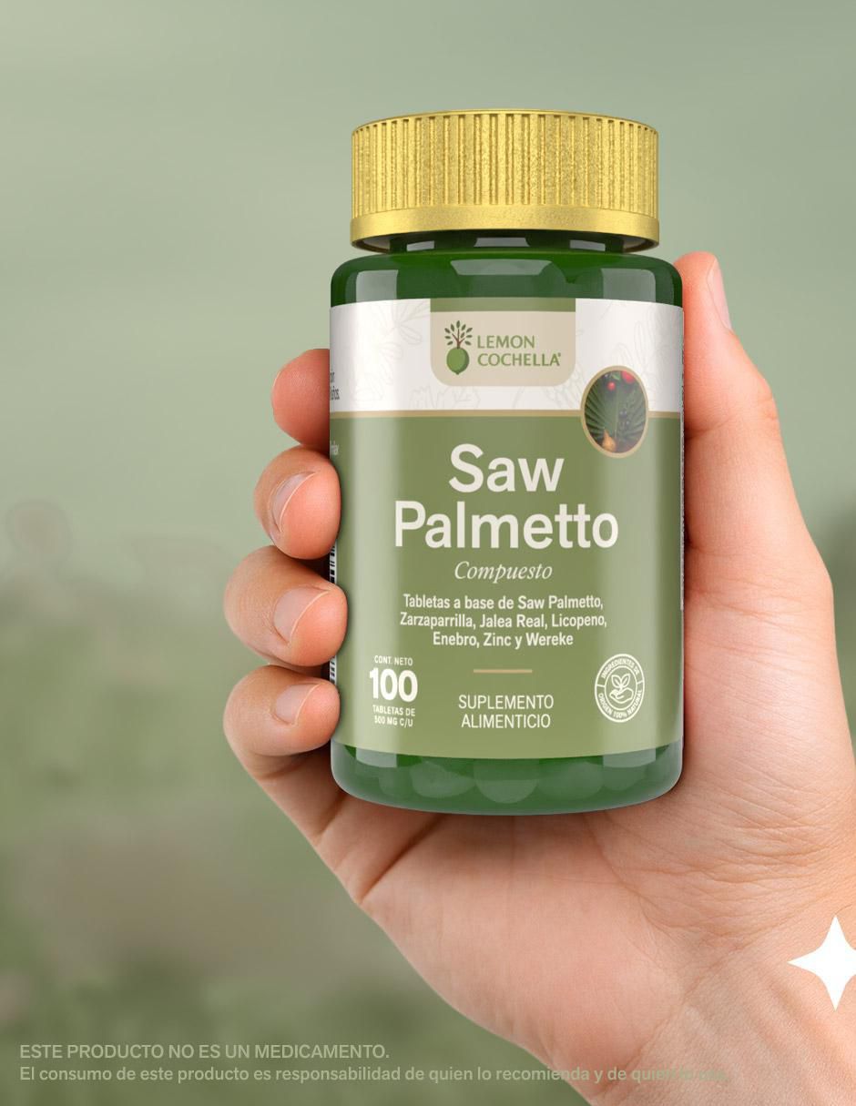 Saw palmetto con zarzaparilla, jalea real, licopeno, enebro, zinc y wereke de 100 tab 3