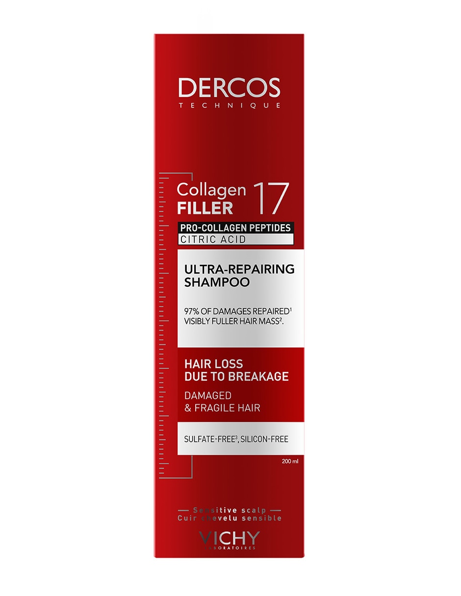 Shampoo anticaída Dercos Collagen 17 Shampoo Reparador de Daño Vichy Dercos 200 ml 3
