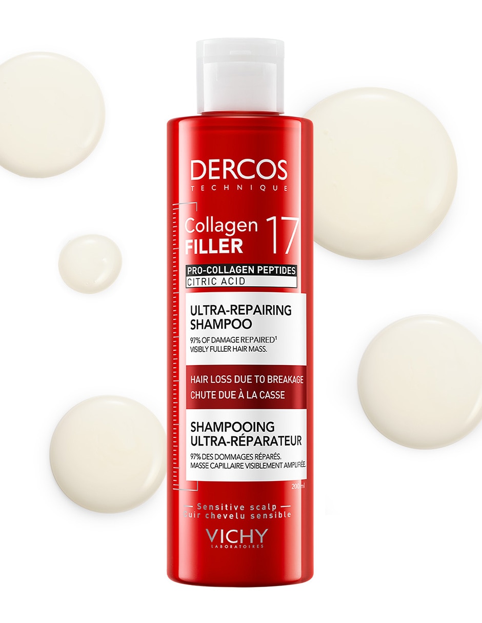 Shampoo anticaída Dercos Collagen 17 Shampoo Reparador de Daño Vichy Dercos 200 ml 4