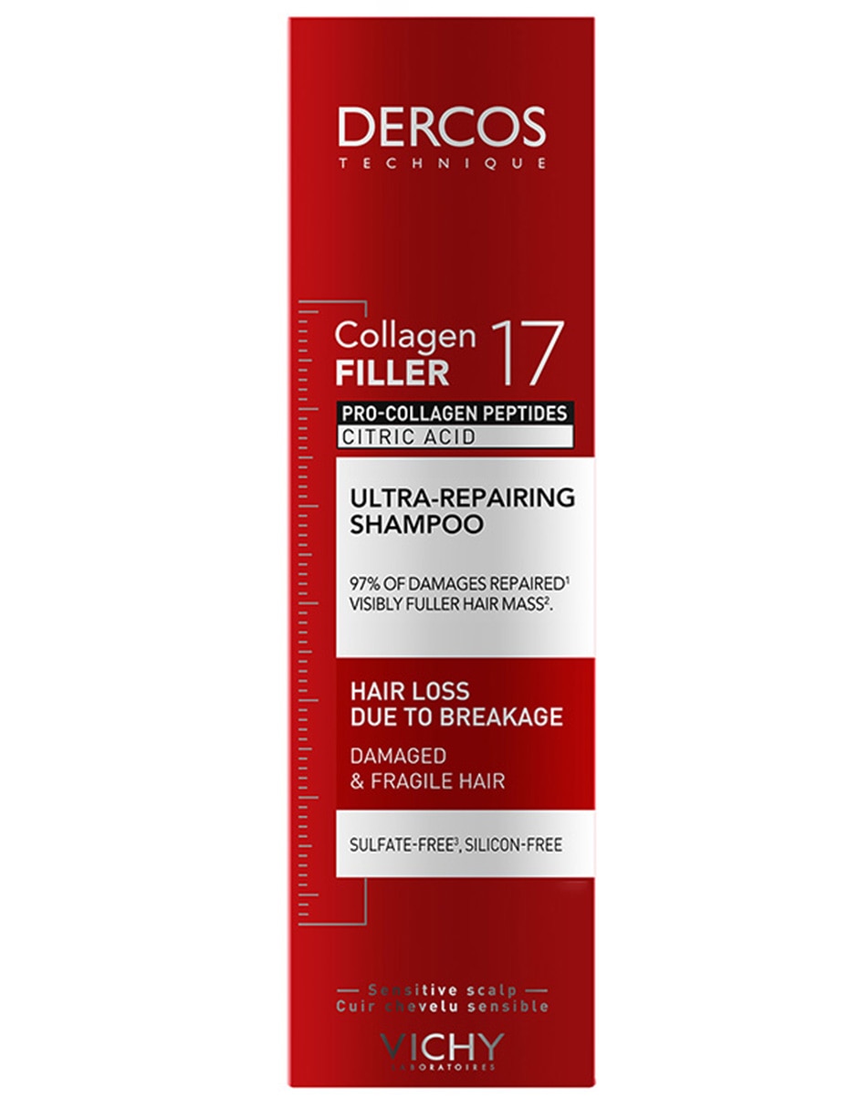 Shampoo anticaída para todo tipo de cabello Vichi Dercos Collagen 17 Filler 150 ml 3