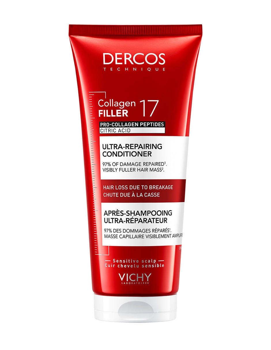Acondicionador para cabello Dercos Collagen 17 Acondicionador Reparador de Daño Vichy Dercos 200 ml