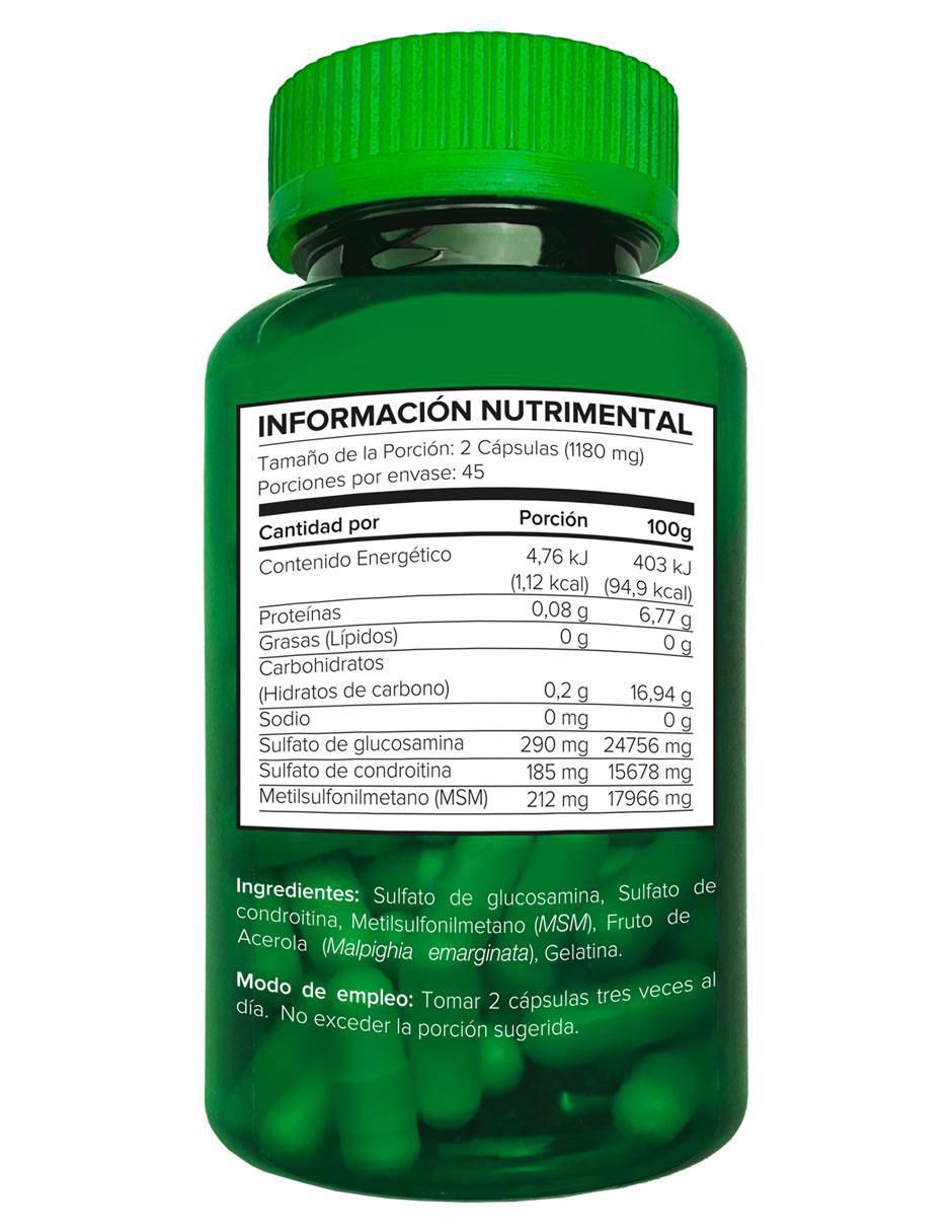 Glucosamina + Condroitina con MSM de 90 cápsulas 2