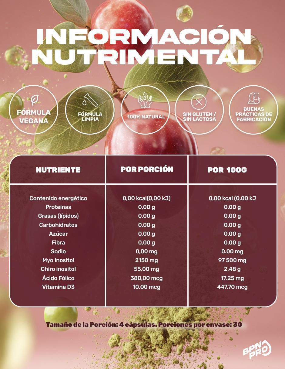 Myo & Chiro Inositol con ácido fólico y vitamina D3 120 cápsulas 9