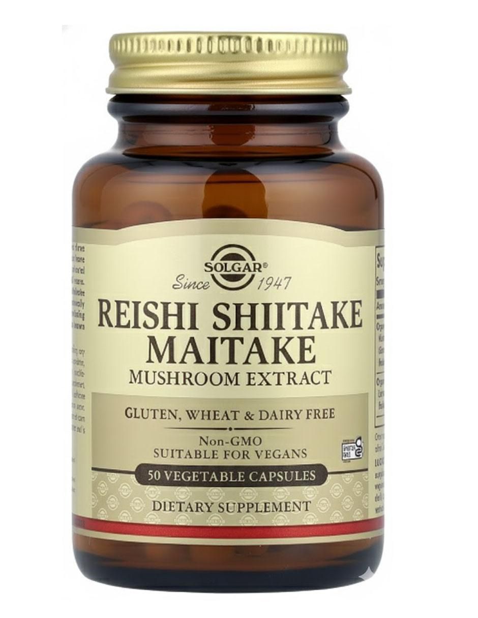 Extracto de hongo Reishi, Shiitake y Maitake de 50 cápsulas
