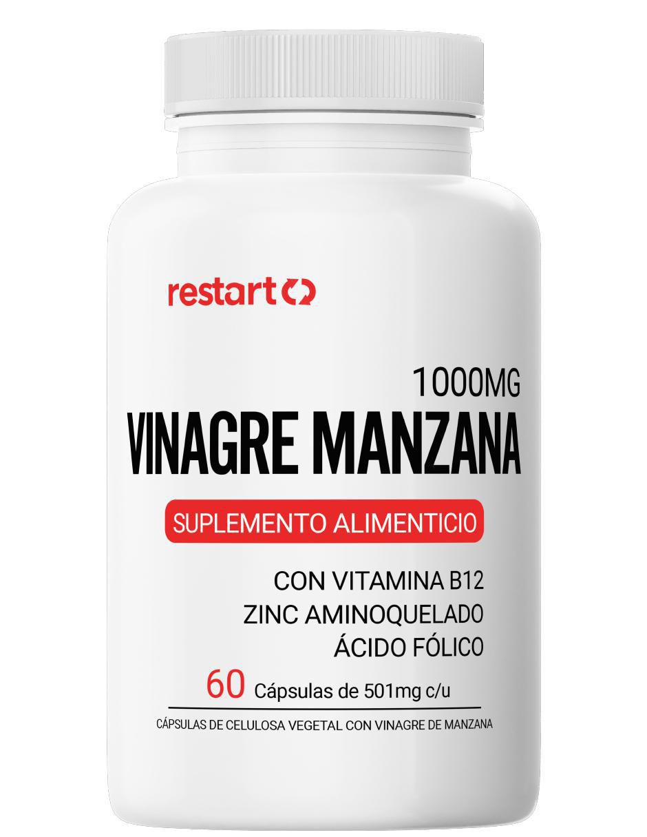 Vinagre de manzana con Vitamina B12, Zinc y Ácido Fólico de 60 cápsulas