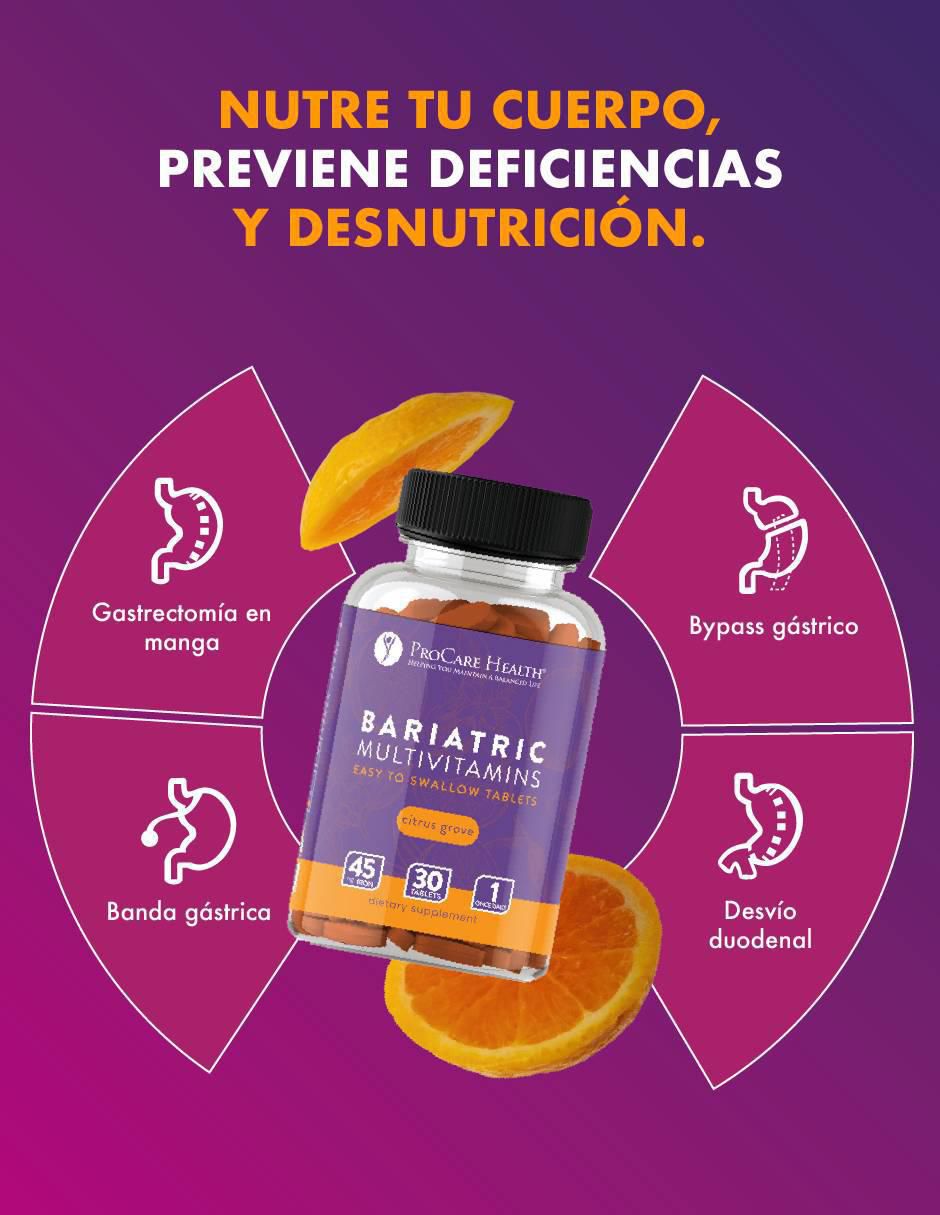 Bariátrico con hierro sabor cítrico de 30 tabletas 3