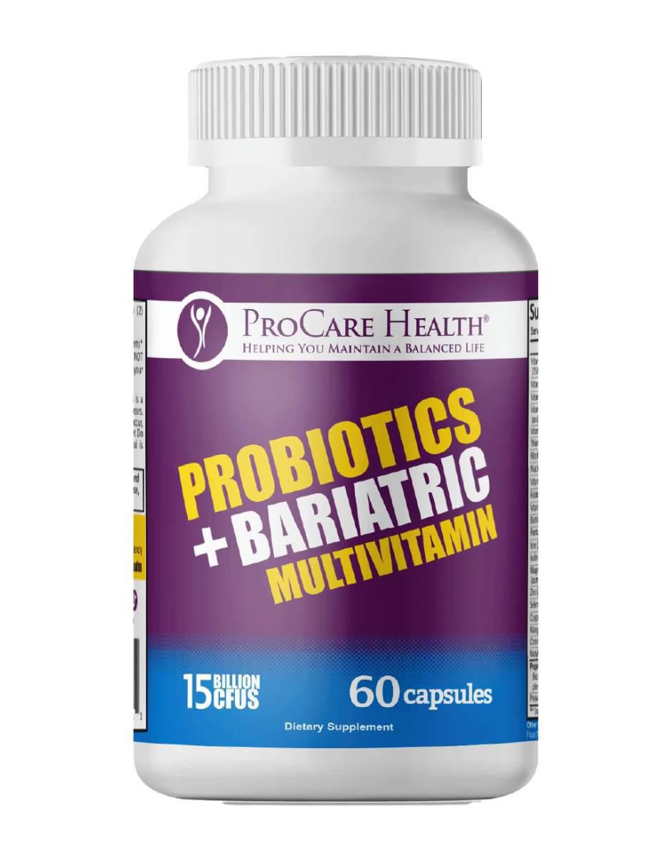 Multivitamínico Bariátrico y Probióticos para recuperación y salud digestiva de 60 cápsulas