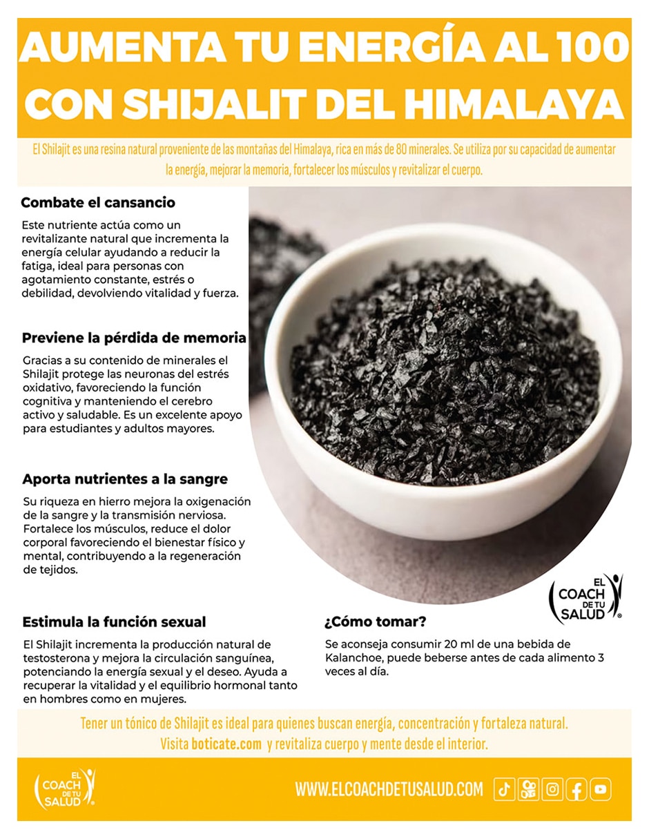 Suplemento alimenticio activador de células madre alga AFA y Fo Ti con Shilajit del Himalaya  900 ml 5