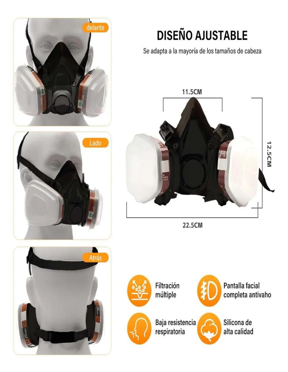 Careta facial plástico 6 piezas 7