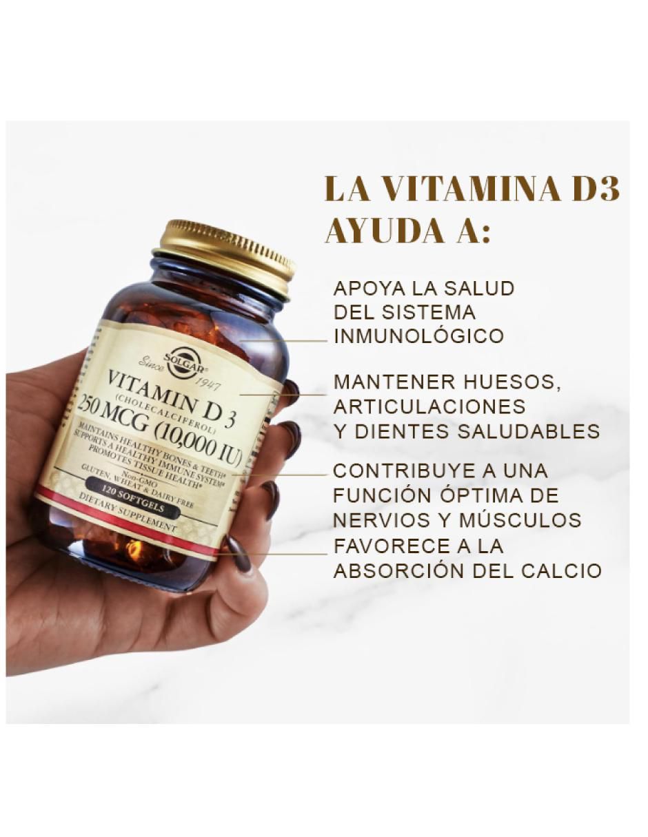 Vitamina D3 fortalece huesos y defensas cápsulas unisex 4