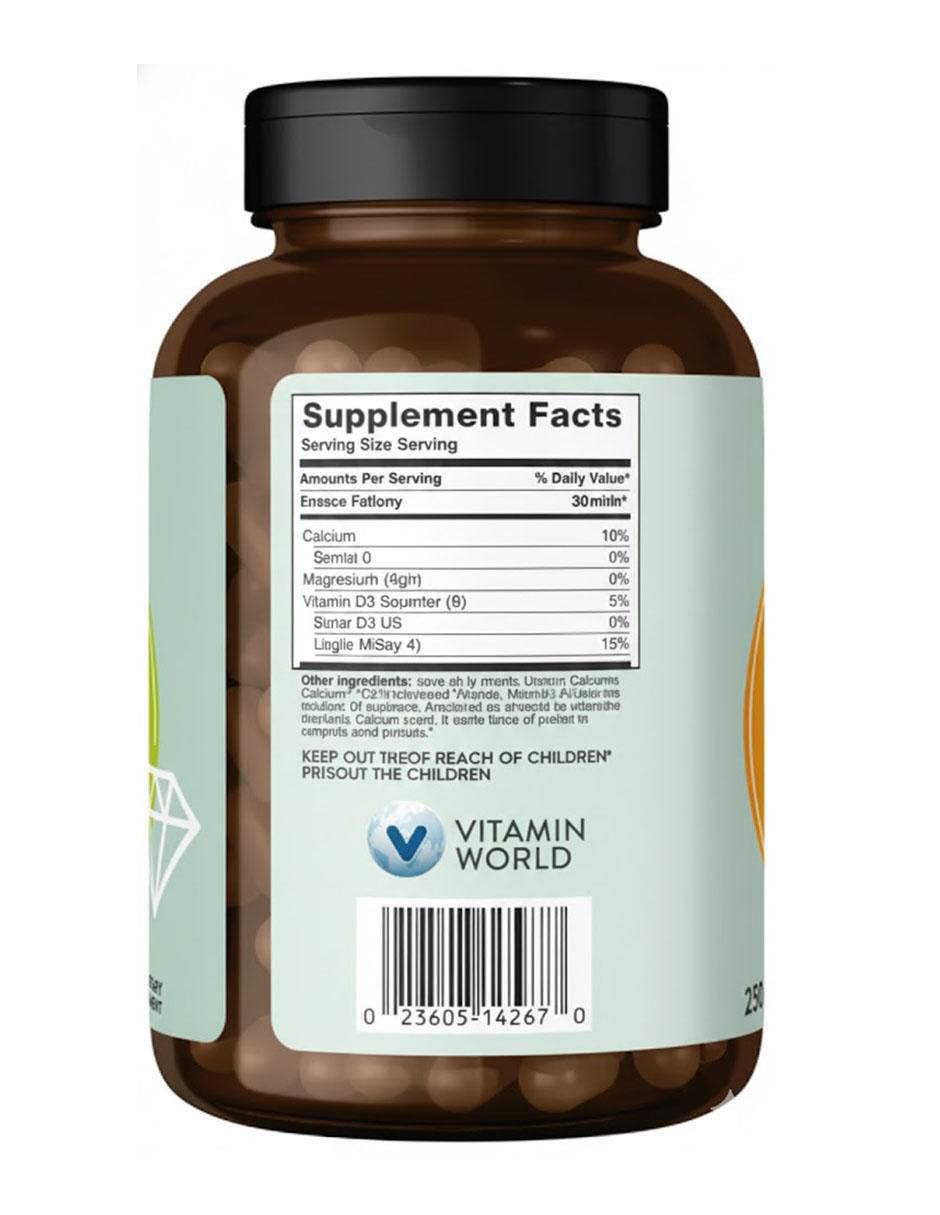 Calcio y magnesio con vitamina D3 de 250 cápsulas 2
