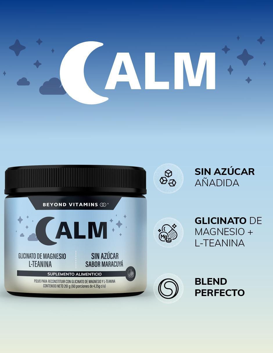 Alm Glicinato de Magnesio L-teanina sabor maracuyá de 261 g 3