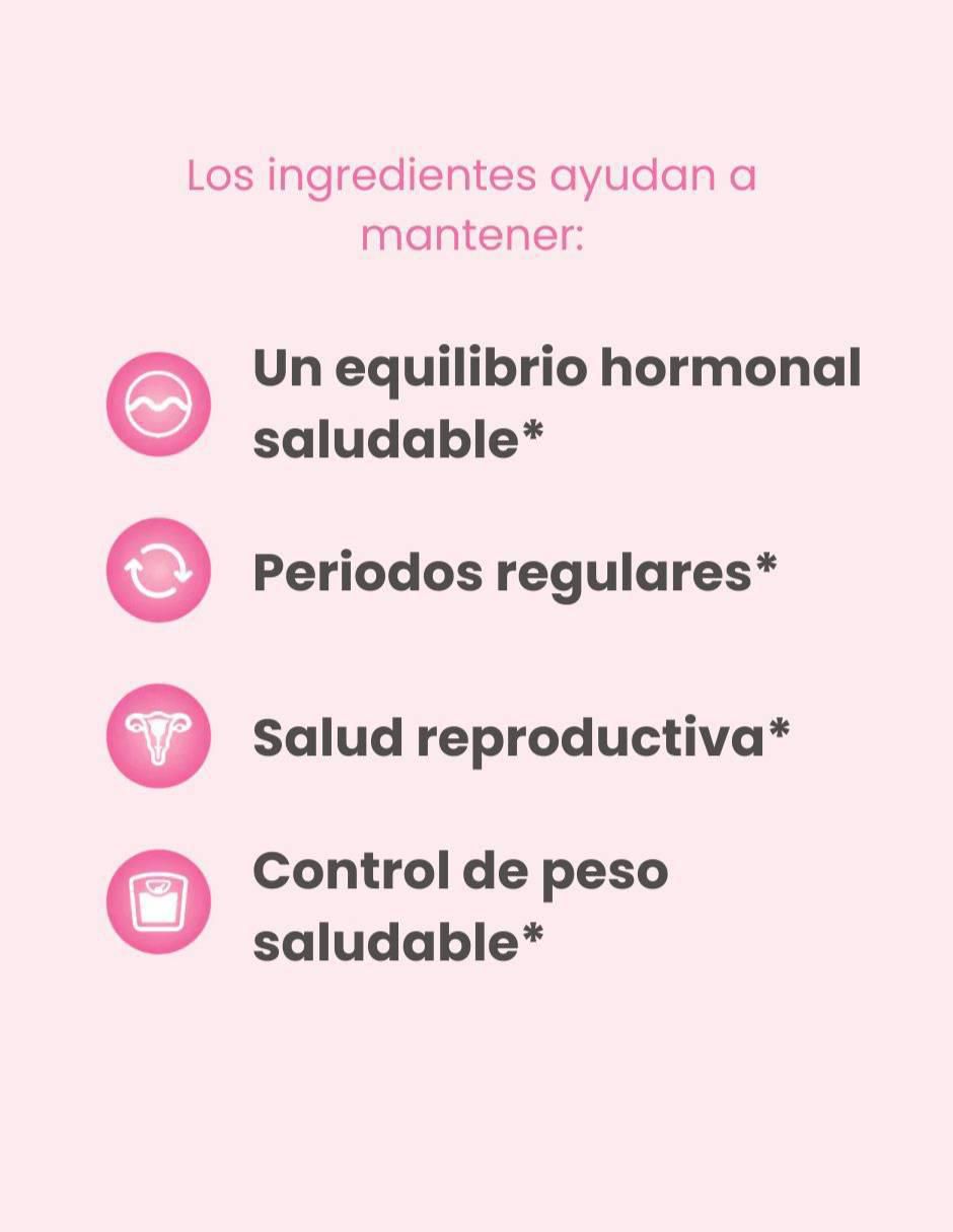 FLO apoyo para salud ovarica y equilibrio hormonal femenino con inositol Myo y D-chiro de 90 cápsulas 4