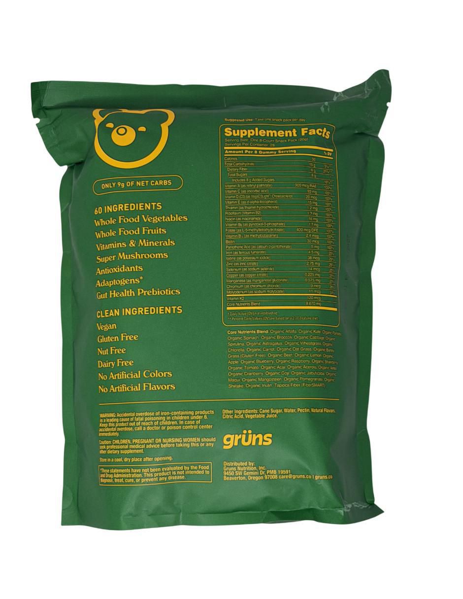 Gomitas multivitamínicas Super Greens para adultos 28 sobres sabor natural de 220 g 2