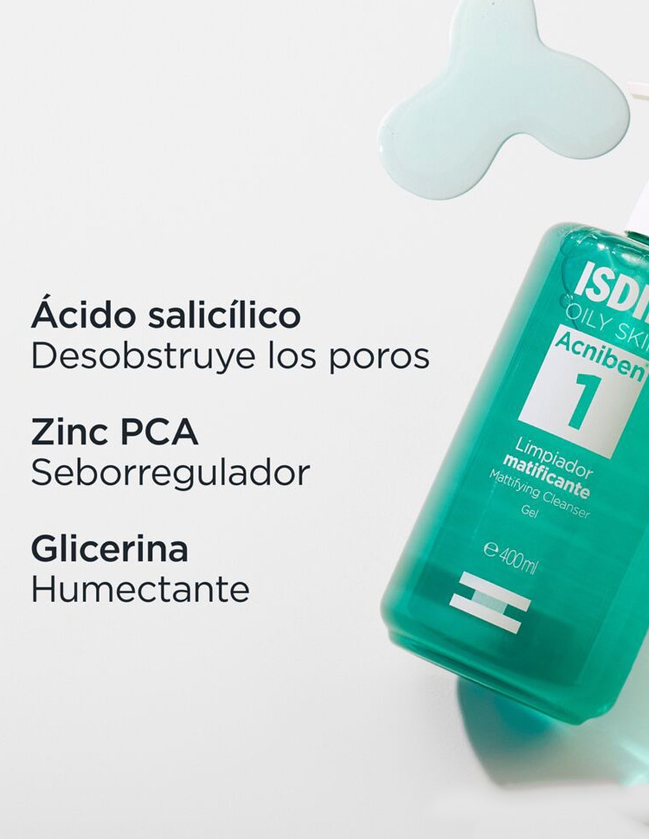 Limpiador rostro y cuerpo Acniben Limpiador Matificante ISDIN para purificar 4