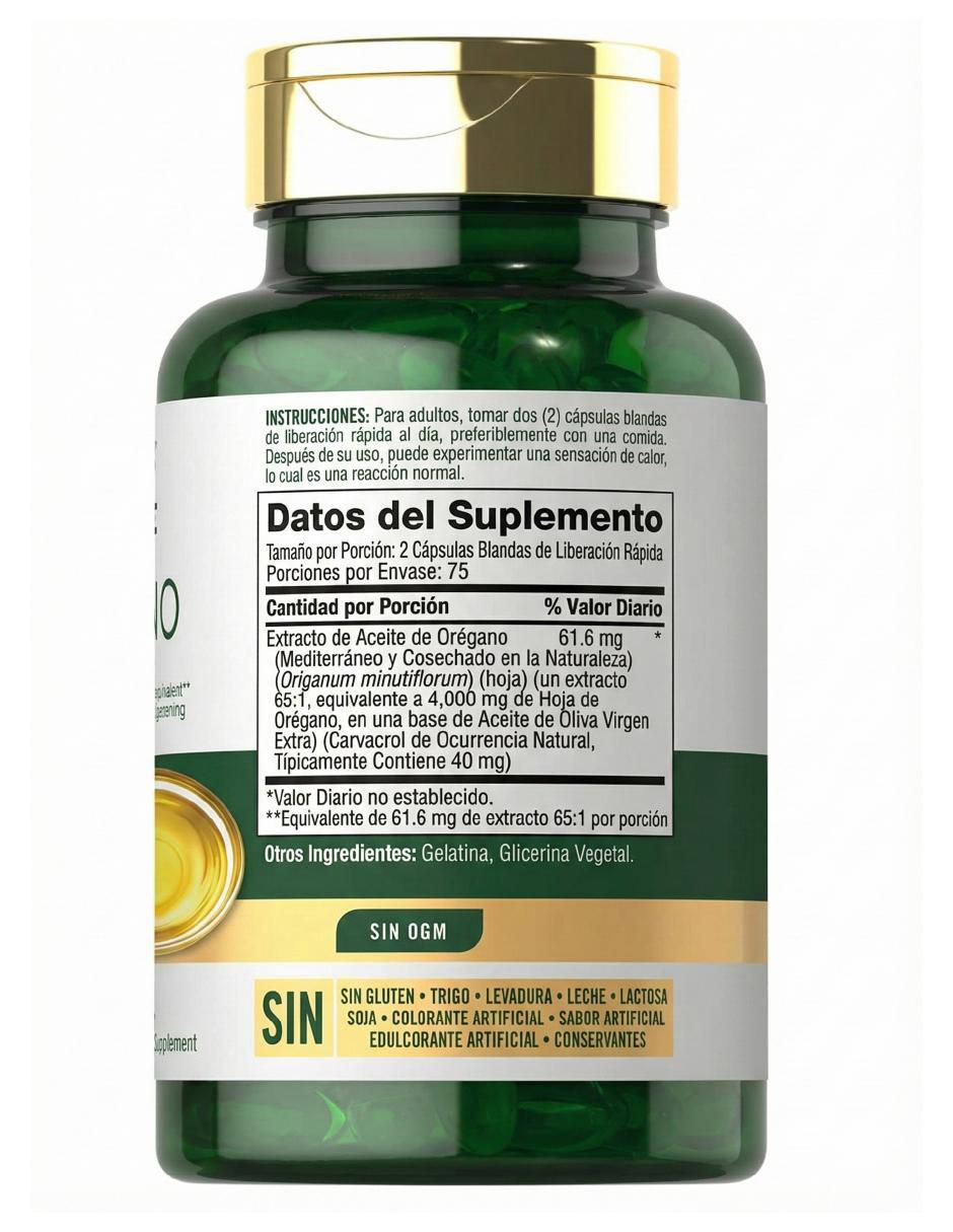 Aceite orégano sabor herbal de 150 cápsulas 3