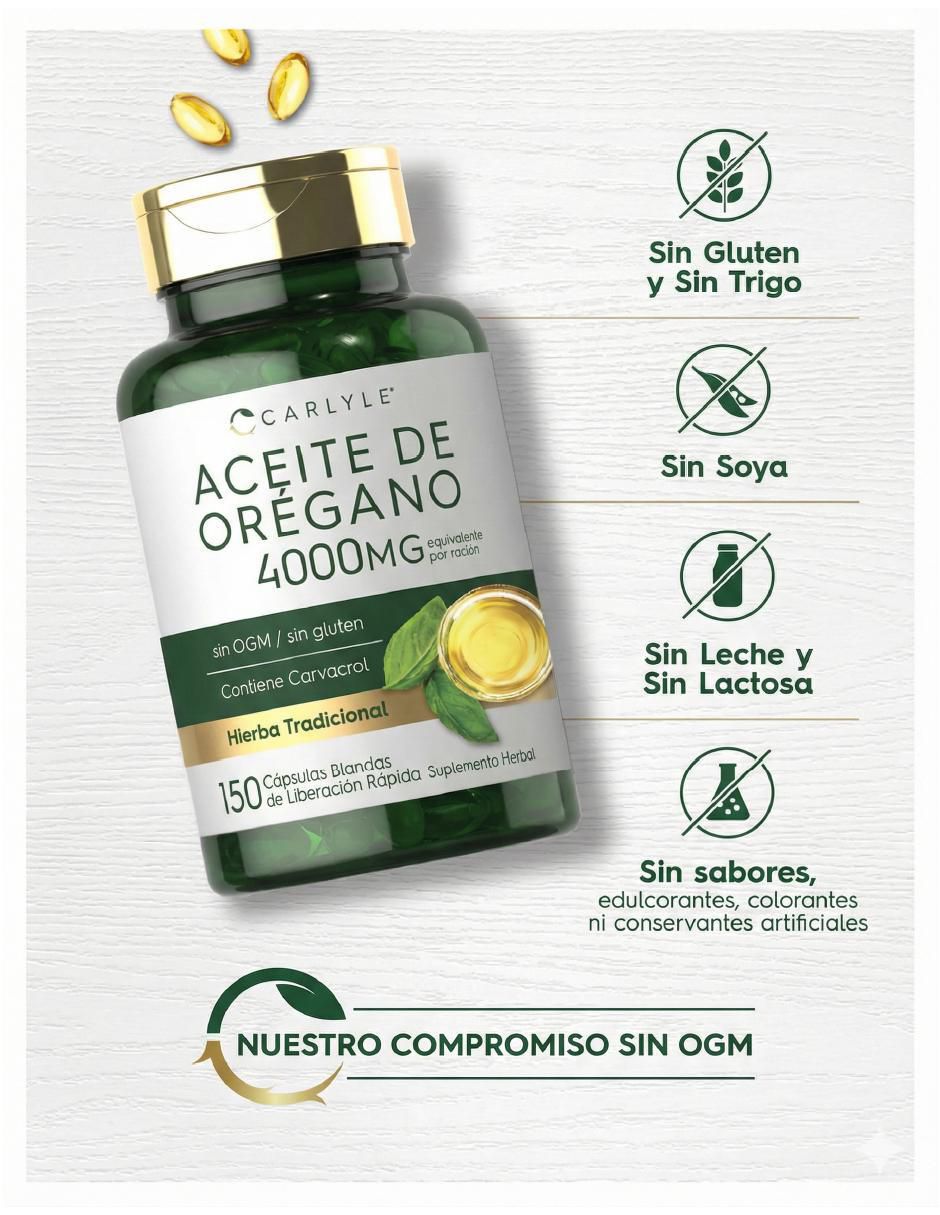 Aceite orégano sabor herbal de 150 cápsulas 4