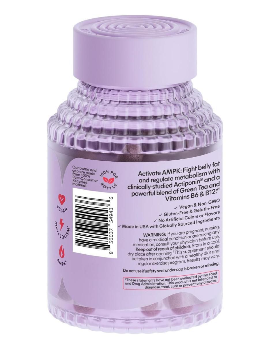 Lemme burn quema de grasa abdominal + activador de AMPK con actiponin gynostemma pentaphyllum, extracto de té verde, vitaminas B6 B12 de 60 cápsulas 2
