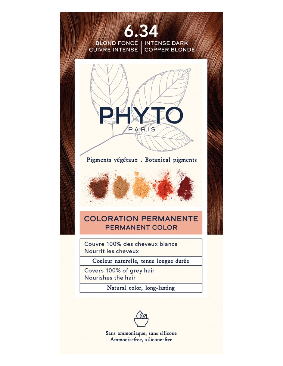 Tinte para cabello coloration permanente botanical pigments 6.34 rubio obscuro dorado cobrizo