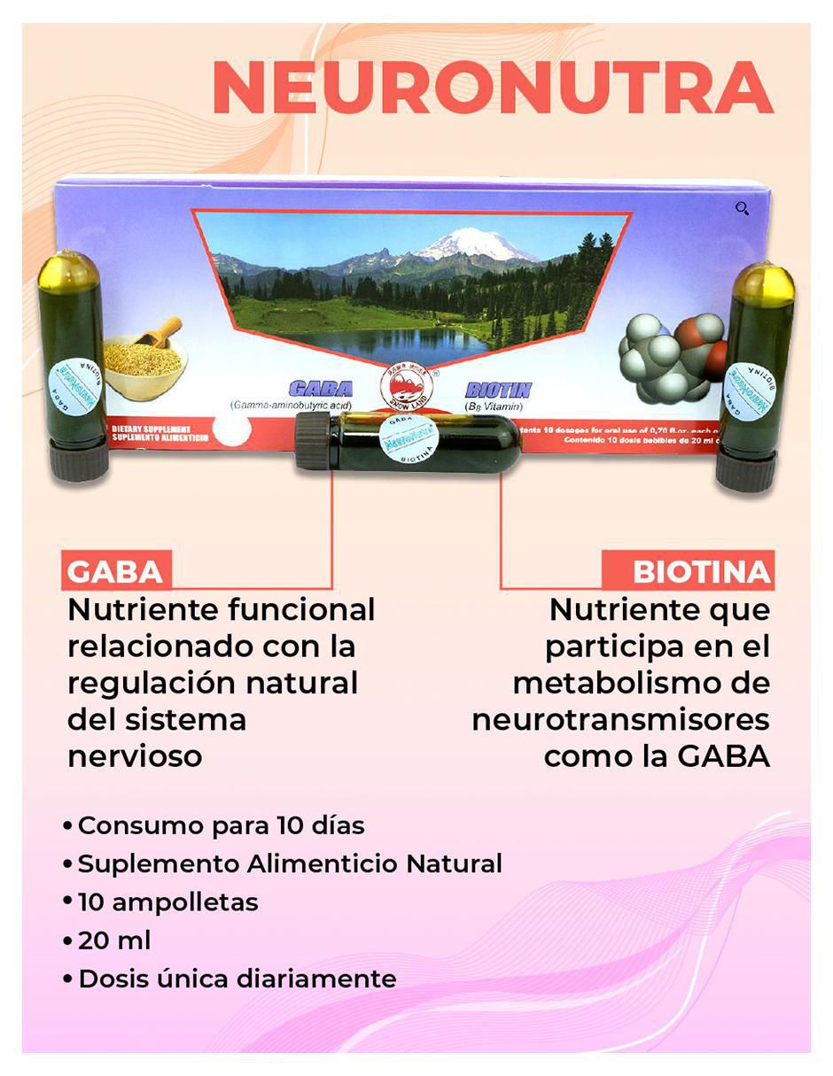 Suplemento alimenticio con gaba y biotina de 10 ampolletas 4