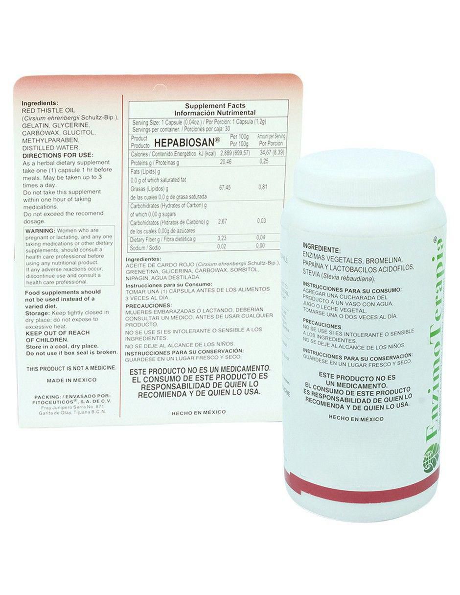 Kit de suplementos alimenticios Aceite de Silimarina del Cardo Rojo y un Complejo de Enzimas 2
