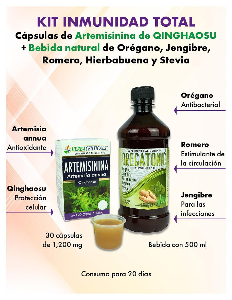 Kit de suplementos alimenticios Artemisinina y Elixir Herbal 5