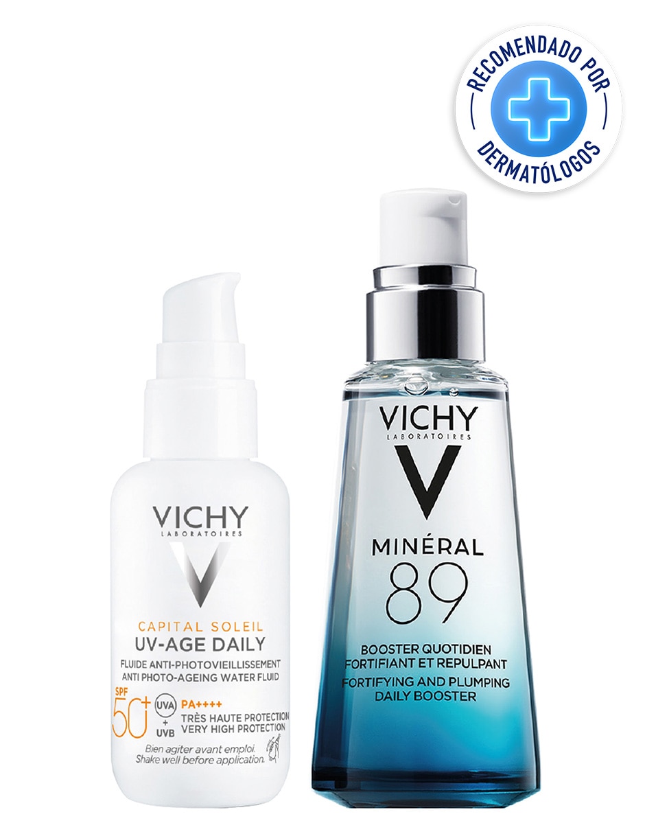 Kit de protector solar FPS 50+ UV Age Daily + Mineral 89 Booster Capital Soleil 5