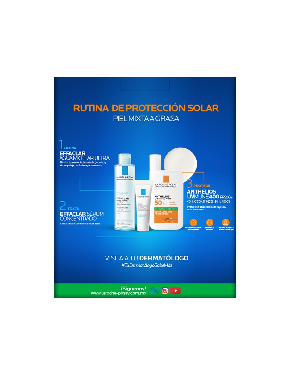Kit de protector solar FPS 50+ Anthelios UVMune 400 FPS50+ Oil Control Fluido 6