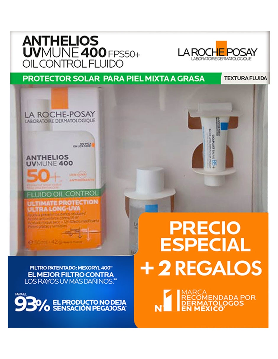 Kit de protector solar FPS 50+ Anthelios UVMune 400 FPS50+ Oil Control Fluido 9