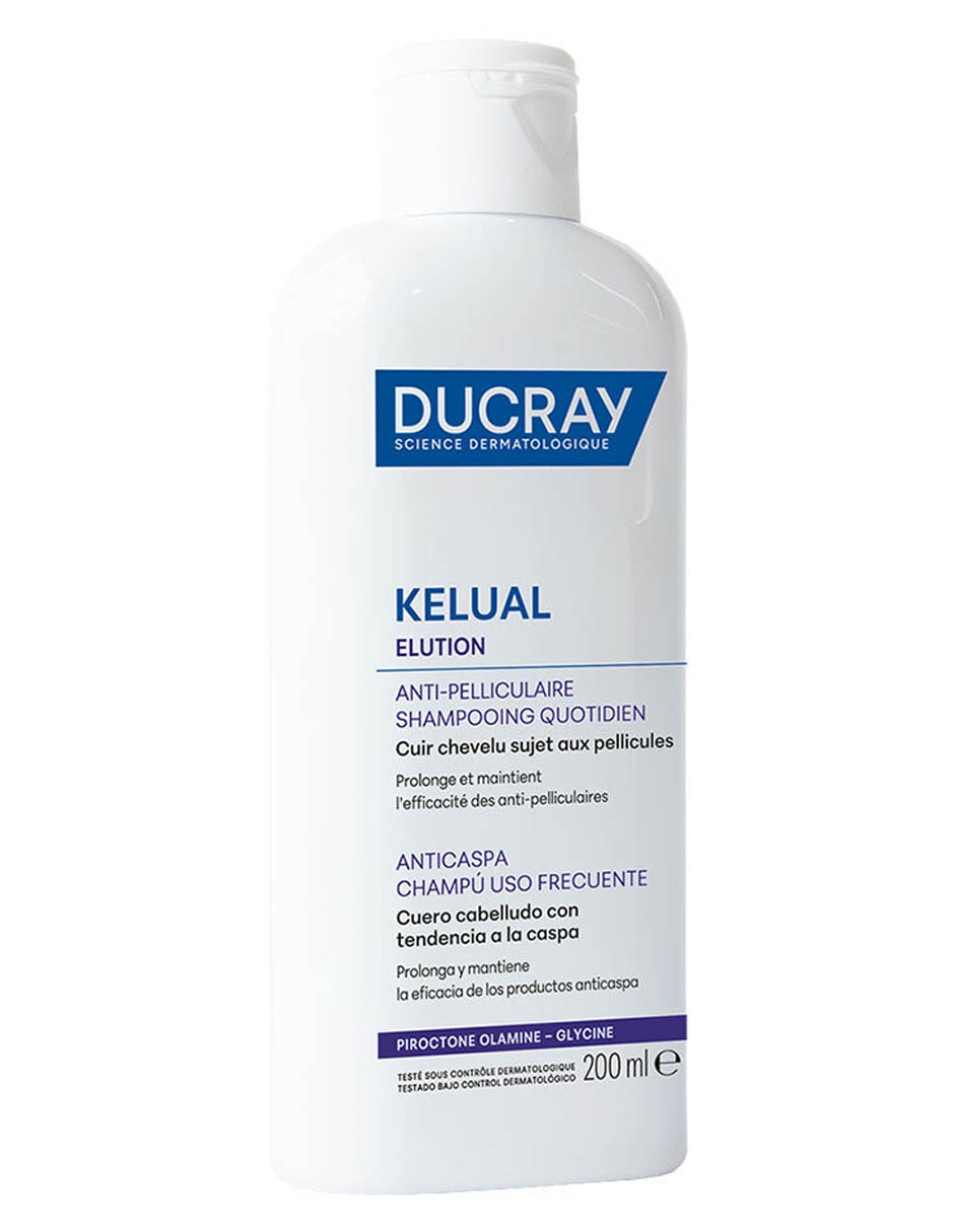 Shampoo dermatológico caspa grasa para cabello graso kelual elution ducray 200 ml 6