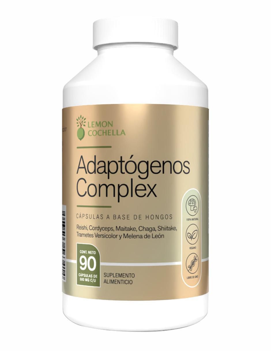 Adaptógenos Complex con hongo reishi, trametes versicolor, melena de león, cordyceps, maitake, chaga y shitake de 90 cápsulas