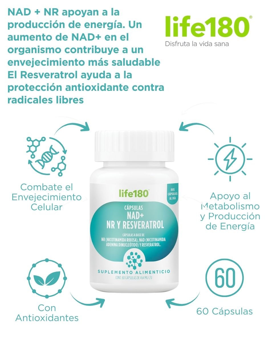 Nad+ Nr y Resveratrol de 60 Cápsulas 3