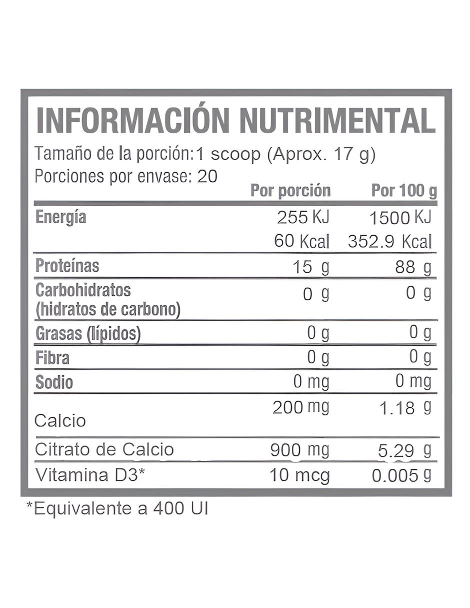 Proteína con calcio y vitamina D3 en polvo con proteína de suero de leche sabor vainilla de 340 G 2