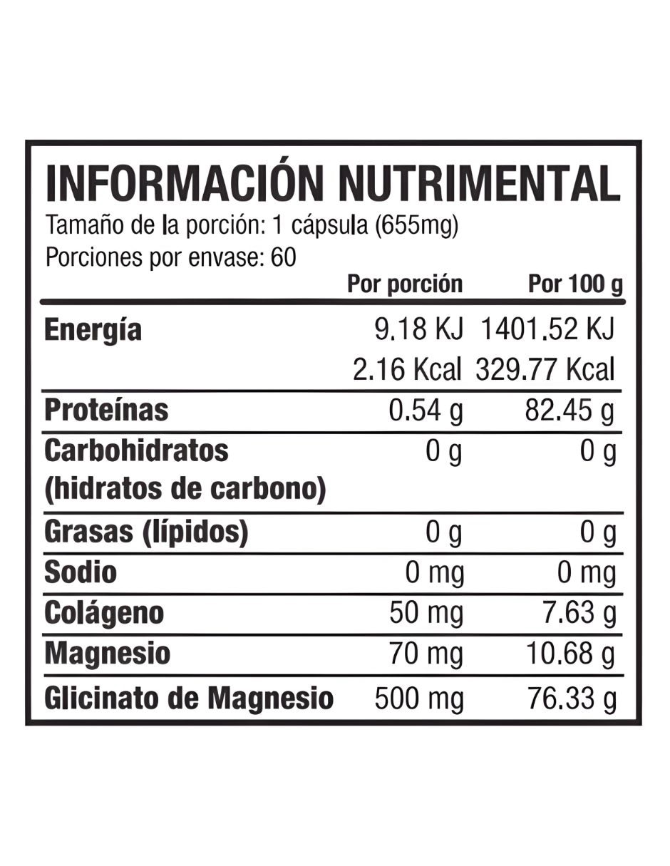 Glicinato de magnesio de 60 cápsulas 2