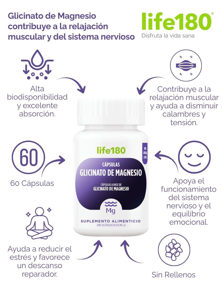Glicinato de magnesio de 60 cápsulas 3