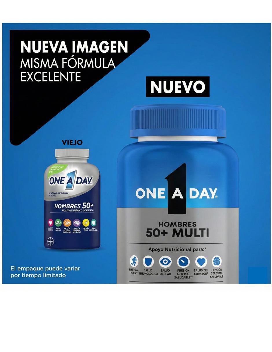Hombres 50+ Multi vitamina tabletas para hombre 2