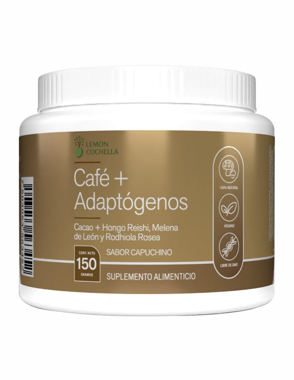Café + adaptógenos con hongo reishi, melena de león y rodhiola rosea sabor capuccino de 150 g