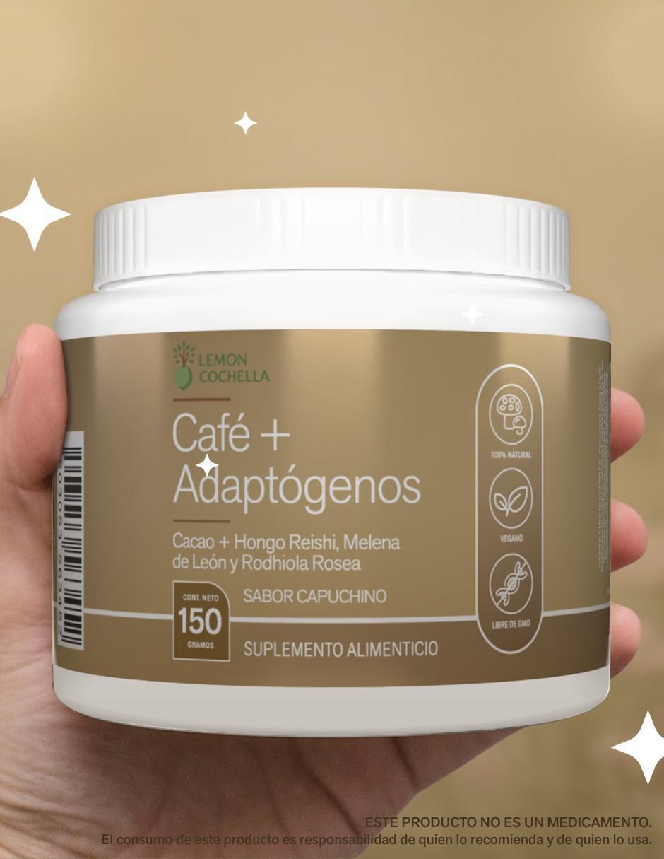 Café + adaptógenos con hongo reishi, melena de león y rodhiola rosea sabor capuccino de 150 g 3